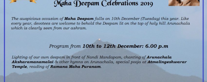 Maha Deepam Celebrations 2019 @Atma Vidya Mandir – 10th to 12th December