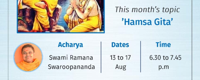 “Uddhava Gita” discourses @ Chennai – 13th to 17th August,2023