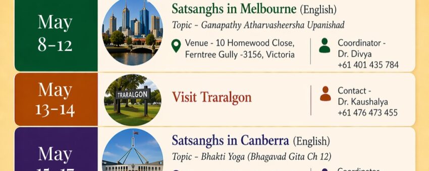 Swamiji’s Australian Tour Itinerary – May 2026